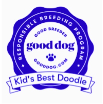 Good Dog certified breeder badge for Kid's Best Doodle in California